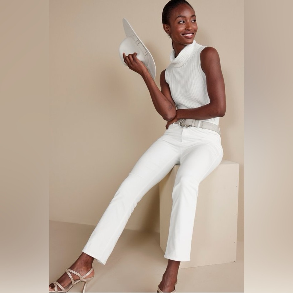 Soft Surroundings Jeans Blakely Velveteen Denim Pants in White Pearl Ivory - 20W